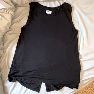 Old Navy size XS, black tank top with a curtain-open back